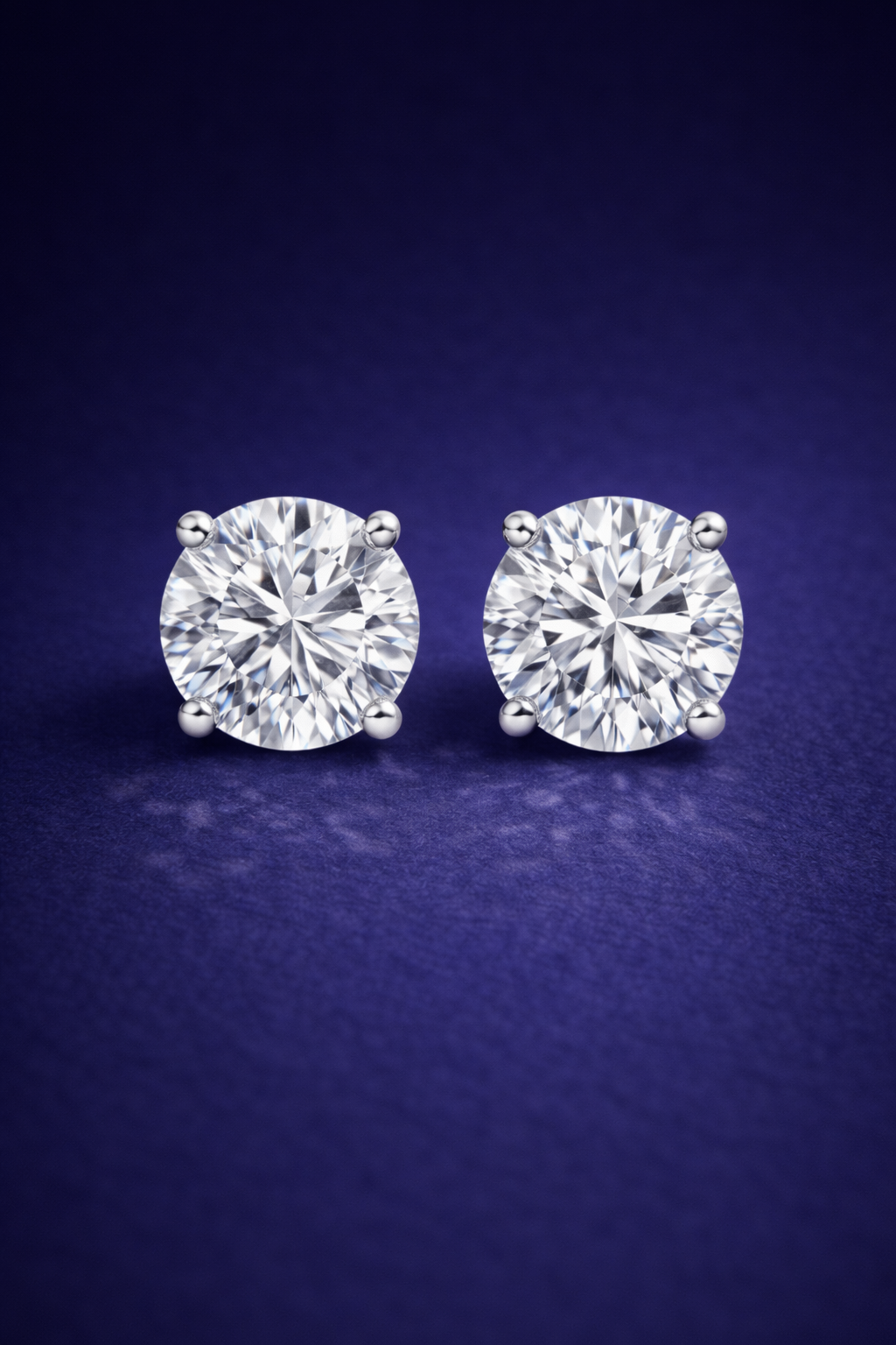 2.0CT Pair Round Brilliant Cut Earrings