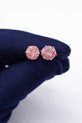 Pink Round Brilliant Cut Studs